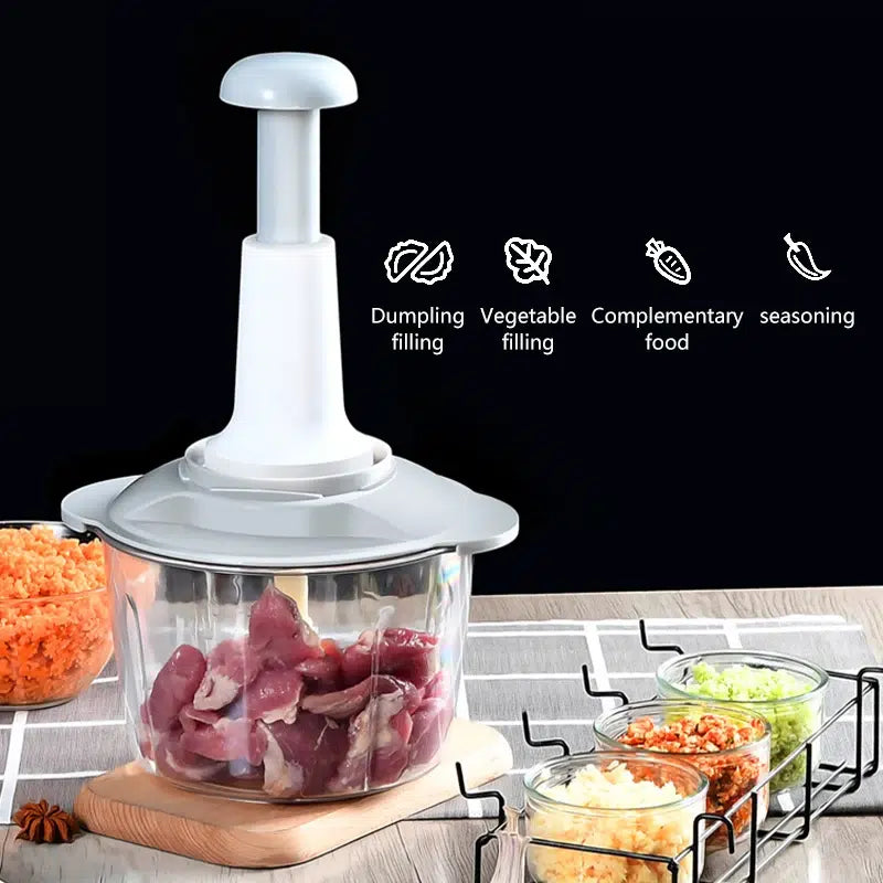 MANUAL HAND PUSH CHOPPER – MULTIFUNCTIONAL HAND PAT CHOPPER AND MIXER 2LTR